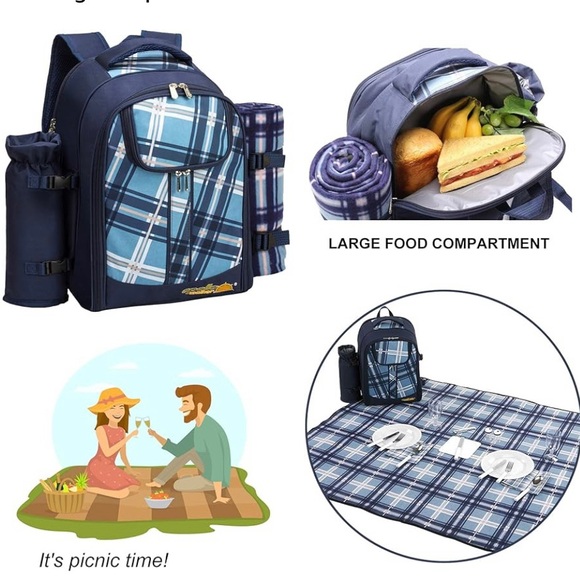 Apollo Backpack Picnic Set For Two - Picture 7 of 9